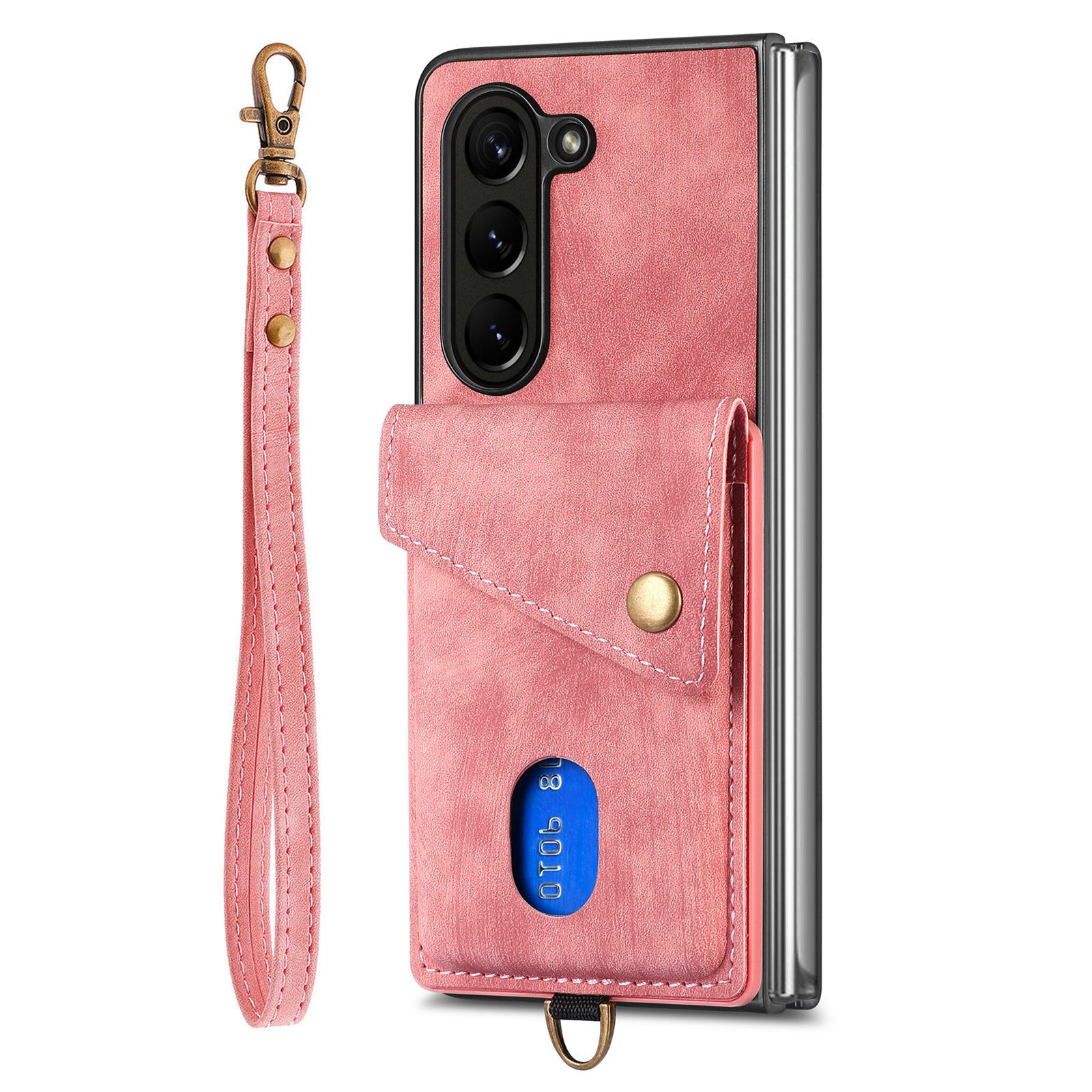 Retro PU TPU Phone Case for Samsung Galaxy Z Fold5 5G Shockproof Card Holder Kickstand Cover with Strap Retro PU TPU Phone Case for Samsung Galaxy Z Fold5 5G Shockproof Card Holder Kickstand Cover with Strap